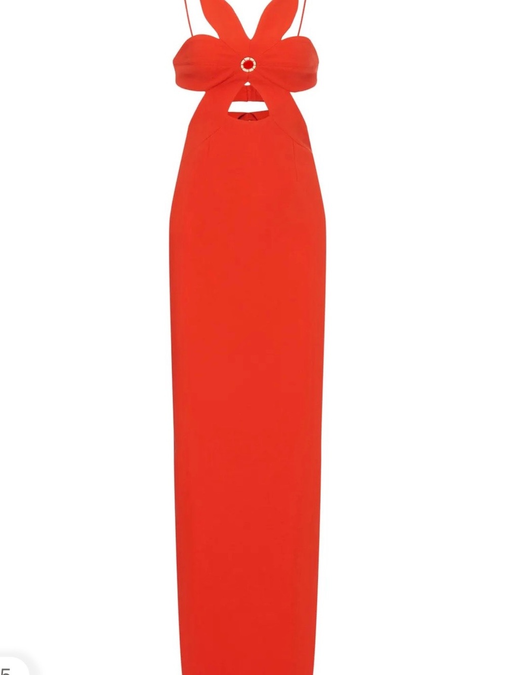 Ronny Kobo Collection Red Cutout Bow-Front Maxi Dress